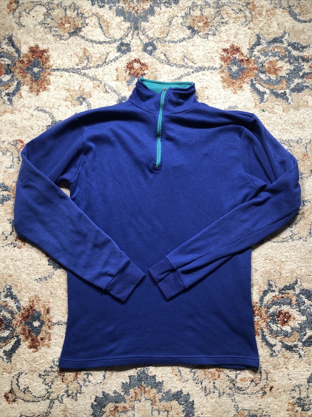 LL Bean Fleece 1/4 Zip Pullover M Vintage 90s Outdoors Warm Hiking
